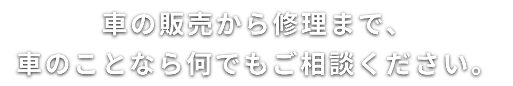 車の販売から修理まで、車のことならなんでもご相談ください。